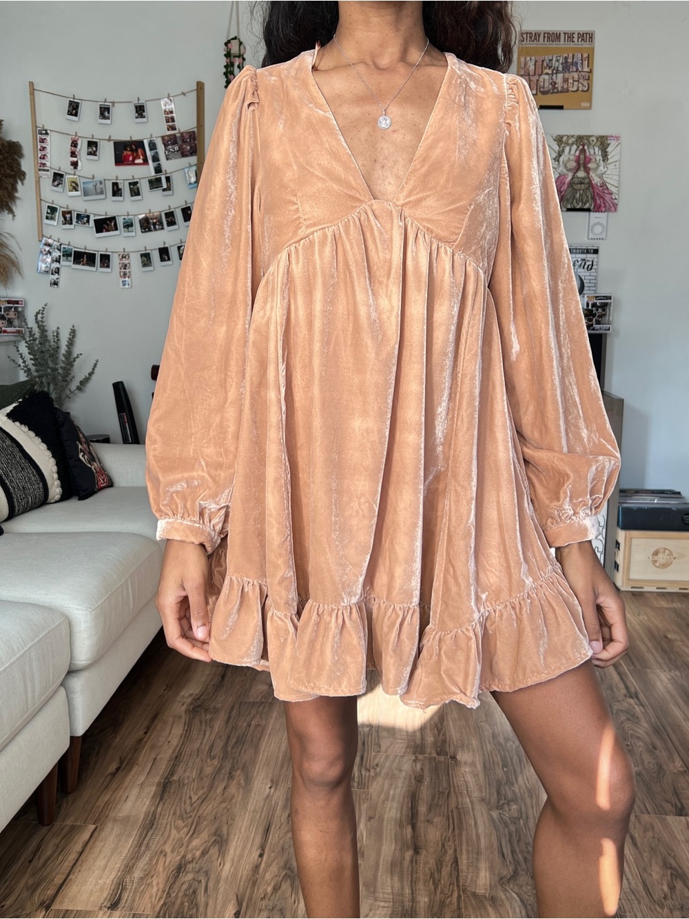 Free People Velvet Victorian Baby Doll Dress
